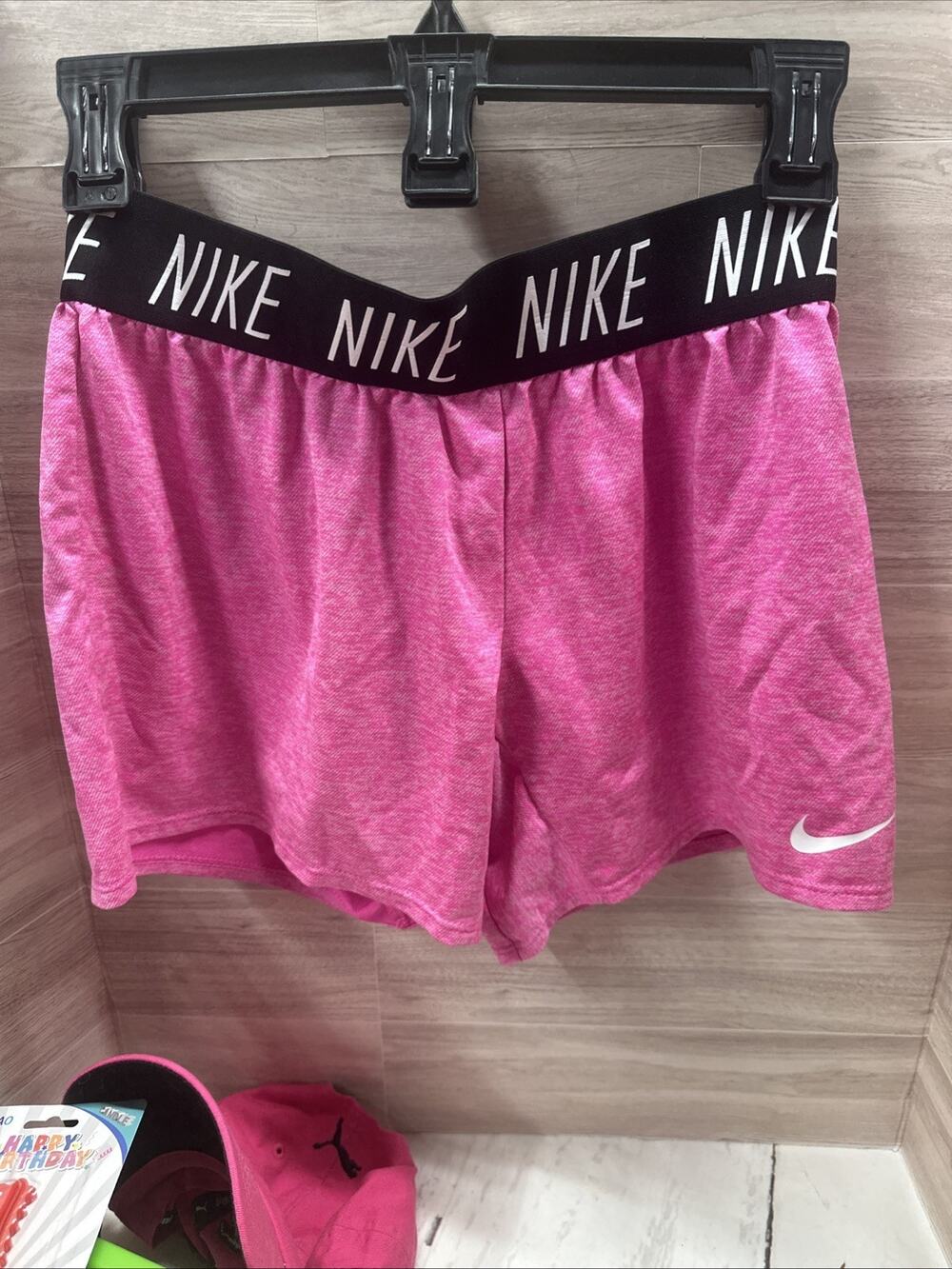Nike Girls Dri-FIT Training Short Pink Size XL Summer Running Athletic